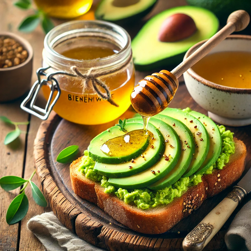 Avocado-Toast mit Bienenwixe Honig