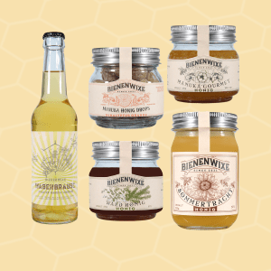 Bienenwixe Starterpack mit Manuka Honig Drops, Wabenbrause, Manuka Gourmet Honig, Waldhonig und Sommertracht Honig