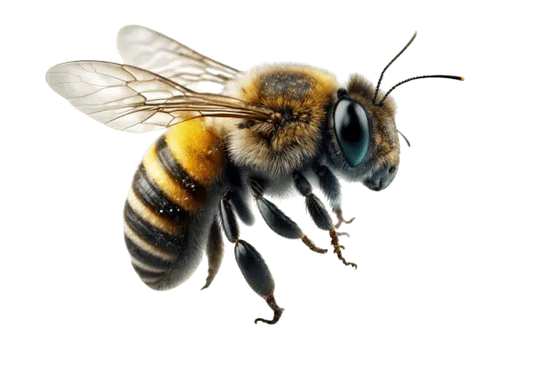 Nahaufnahme einer Honigbiene – Symbol für Nachhaltigkeit und Klimaschutz von Bienenwixe und CO₂Biene